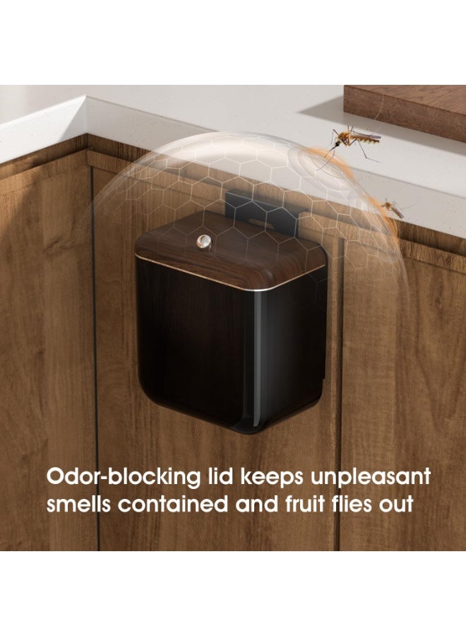 Bukela Large 3.2 Gallon Compost Bin, Under Sink Trash Can with Lid, Hanging Waste Cabinet for Office Kitchen Cupboard Bathroom Bedroom, Black - Image 4